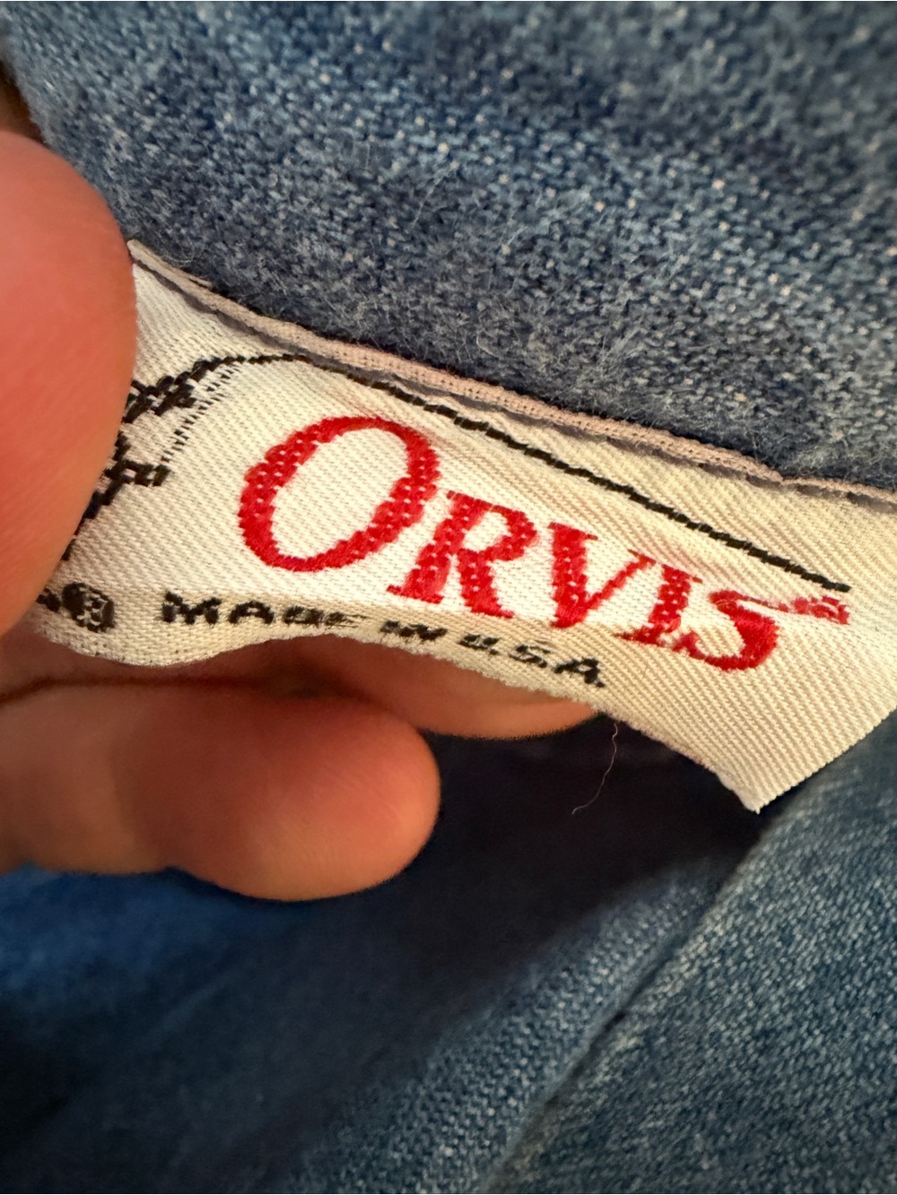 Vintage Orvis Pleated Denim Midi Skirt 100% Cotton Made in USA Sz 14 Pockets - Picture 7 of 8